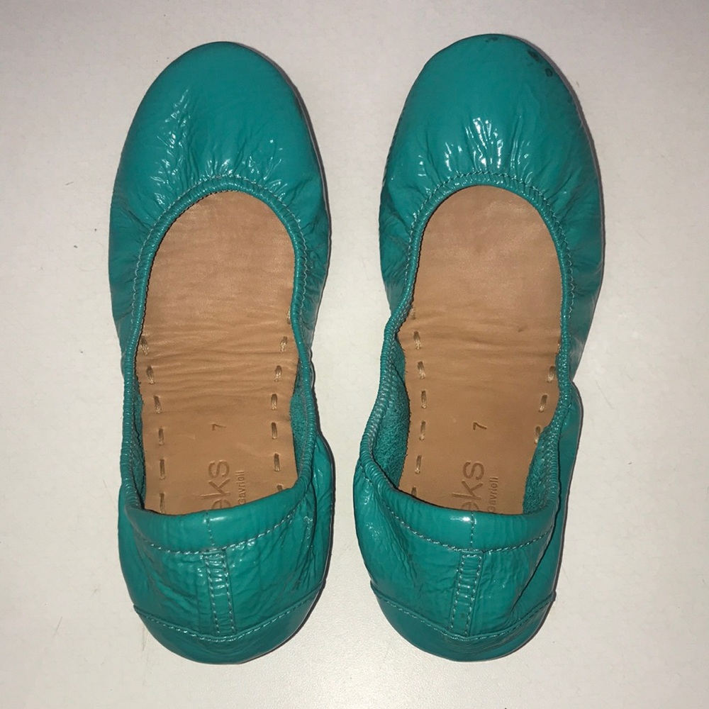 Tieks blue patent size 7